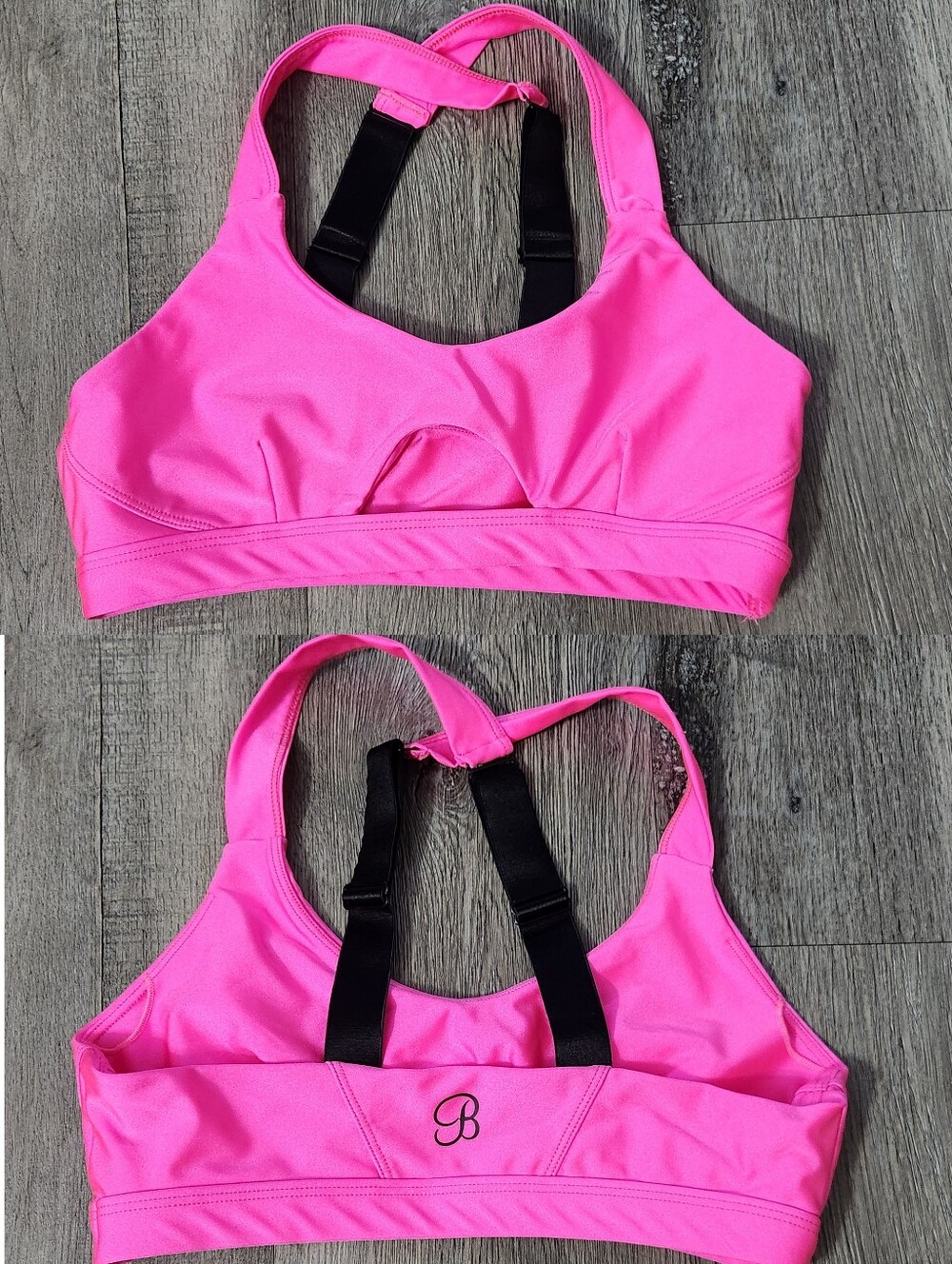 Rare!Bombshell Sportswear Bright Pink Racerback Sports Bra